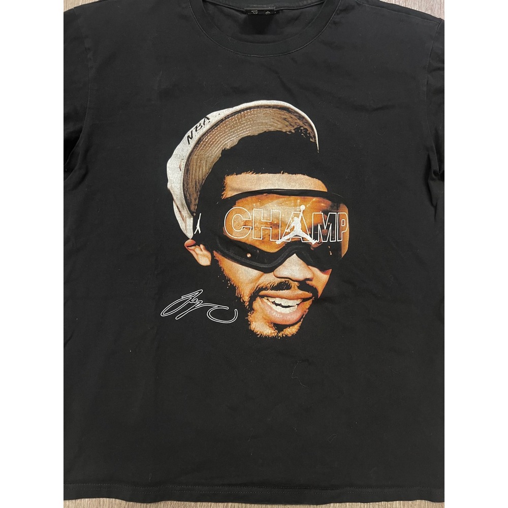 ICY Mens NBA Champ Graphic T-Shirt Black Short Sleeve Crew Neck Size M #0001